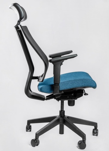 Ортопедическое кресло Falto G1 Черное с синим сиденьем
